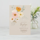 zarte Bouquet Taufen Einladung (Stehend Vorderseite)