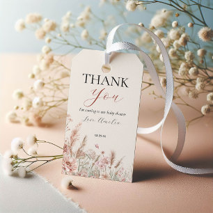 Zarte Florale Dankeschön-Tag für Baby-Einweihung Geschenkanhänger