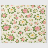 Zarte Florale Hochzeit Geschenkpapier (Flach)