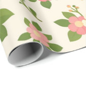 Zarte Florale Hochzeit Geschenkpapier (Rolleneckpunkt)