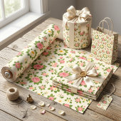 Zarte Florale Hochzeit Geschenkpapier