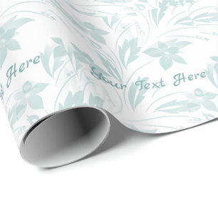 Zarte Florale in Blautönen Geschenkpapier