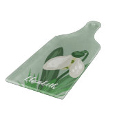Zarte Frühlings-Schneeglöckchen-Blume  Schneidebrett (Ecke)