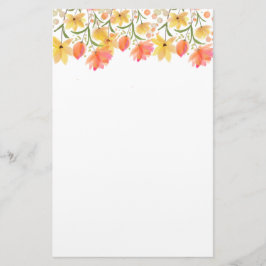 Zarte Garten-Blumen-Monogramm-Schreibwarenpapier Briefpapier