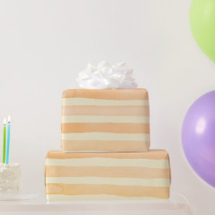 Zarte gelbe orange Wasserfarbenstreifen Geschenkpapier