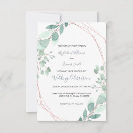 zarte, geometrisch angelegte Hochzeit Einladung