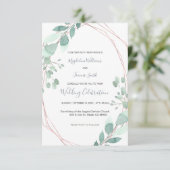 zarte, geometrisch angelegte Hochzeit Einladung (Stehend Vorderseite)