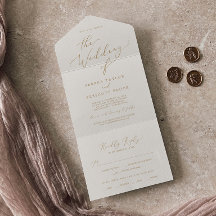 Zarte Gold-Kalligrafie | Cremefarbene Hochzeit