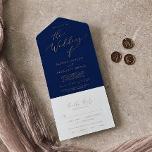 Zarte Gold-Kalligrafie | Navy-Hochzeit