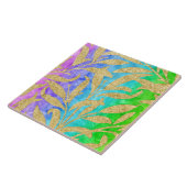 Zarte goldene Blattmuster Regenbogen von Farben Fliese (Seite)