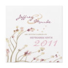 Zarte goldene Kirschblüten-Hochzeitseinladung