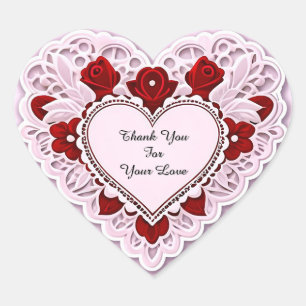 Zarte Herzkarte mit Spitze Herz-Aufkleber