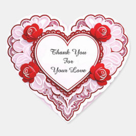 Zarte Herzkarte mit Spitze Herz-Aufkleber