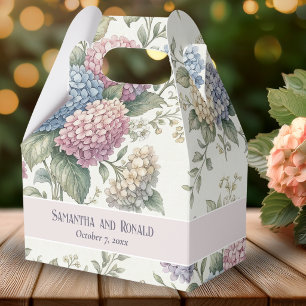 Zarte Hortensien-Blumen Hochzeit Geschenkschachtel