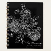 Zarte Landblumen-Linienillustration Planer (Vorderseite)