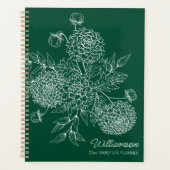 Zarte Landblumen-Linienillustration Planer (Vorderseite)