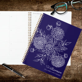 Zarte Landblumen-Linienillustration Planer