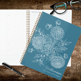 Zarte Landblumen-Linienillustration Planer