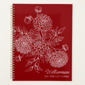 Zarte Landblumen-Linienillustration Planer (Vorderseite)