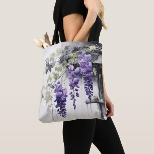 Zarte lila Naturblumen Tasche