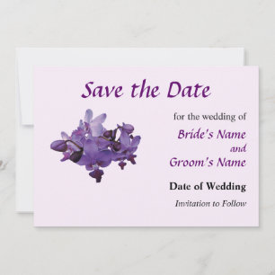Zarte lila Orchideen - Termin vormerken Save The Date
