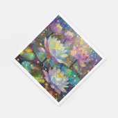 Zarte Lotusblumen blühen im Schnee Serviette (Ecke)