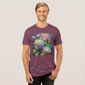 Zarte Lotusblumen blühen im Schnee Tri-Blend Shirt (Vorderseite voll)