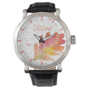 Zarte Lüster und Herbstleder Armbanduhr