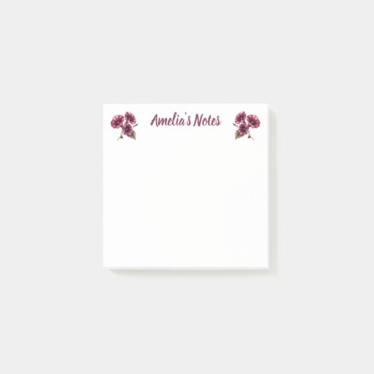 Zarte Morgen-Glorie-Blumen-Name Post-it Klebezettel (Vorderseite)