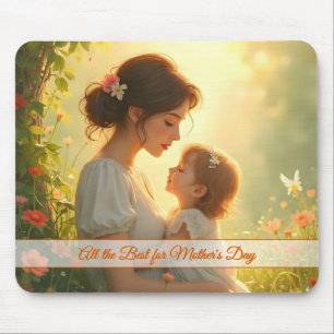 Zarte mütterliche Liebe im blühenden Licht Mousepad
