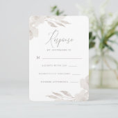 Zarte, neutrale Blüten- und Foliage-Hochzeit Rsvp (Stehend Vorderseite)