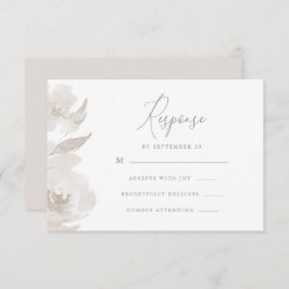 Zarte, neutrale Blüten- und Foliage-Hochzeit Rsvp