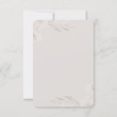 Zarte, neutrale Blüten- und Foliage-Hochzeit Rsvp Karte (Rückseite)