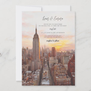 Zarte New Yorker Hochzeit Einladung