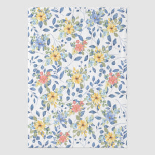 Zarte Pastell-Frühlingsblumen Decoupage-Papier Seidenpapier