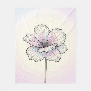 Zarte Pastell-Mohnblume Fleecedecke