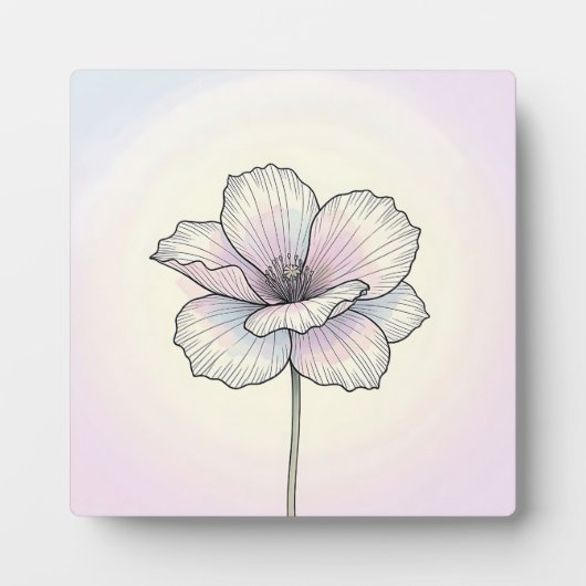 Zarte Pastell-Mohnblume Fotoplatte (Vorderseite)