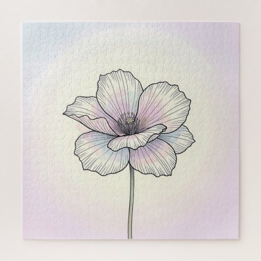 Zarte Pastell-Mohnblume Puzzle (Vertikal)