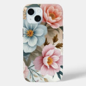 Zarte Pastellblumen Case-Mate iPhone Hülle (Rückseite)
