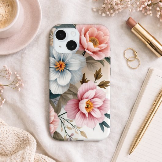 Zarte Pastellblumen Case-Mate iPhone Hülle