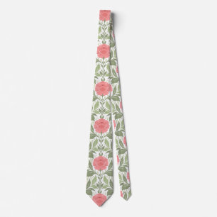Zarte Pfingstrosen Krawatte