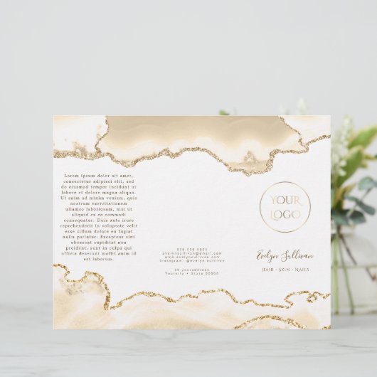 zarte Pfirsichbroschüre (Stehend Vorderseite)