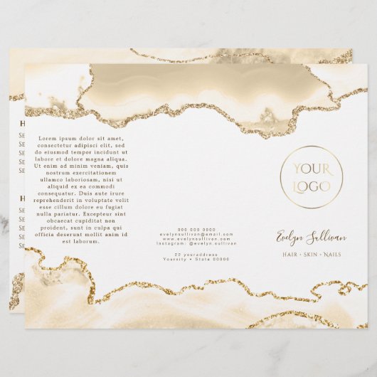 zarte Pfirsichbroschüre (Vorne/Hinten)