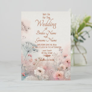 Zarte Queen Anne's Lace Hochzeit Folieneinladung