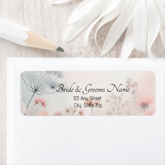 Zarte Return Address Labels mit Queen Anne's Lace (Insitu)