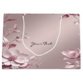 Zarte rosa Blumen-Geschenktasche Große Geschenktüte (Vorderseite)