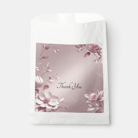 Zarte rosa Blumen-Geschenktüte Geschenktütchen (Vorderseite)