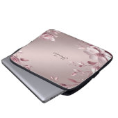 Zarte rosa Blumen-Laptop-Hülle Laptopschutzhülle (Vorne Knopf)