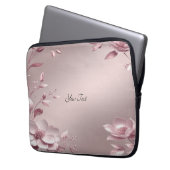 Zarte rosa Blumen-Laptop-Hülle Laptopschutzhülle (Vorderseite Links)
