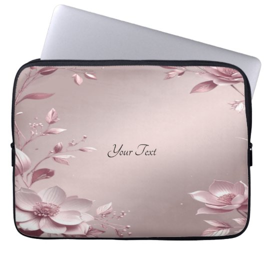 Zarte rosa Blumen-Laptop-Hülle Laptopschutzhülle (Vorderseite)